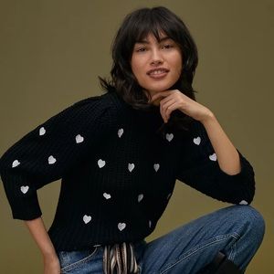 Anthropologie hearts mock neck sweater